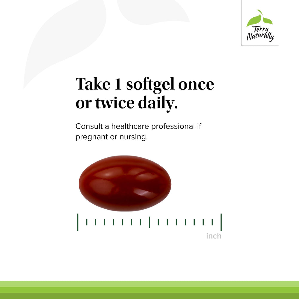 Terry Naturally non-GMO dietary supplement label emphasizing purity.