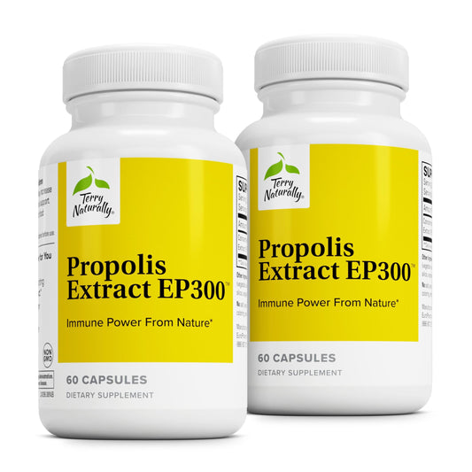 Terry Naturally Propolis EP300 bottle with capsules for immune support.