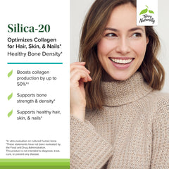 Terry Naturally Silica-20 capsules demonstrate simple daily intake for bone health support