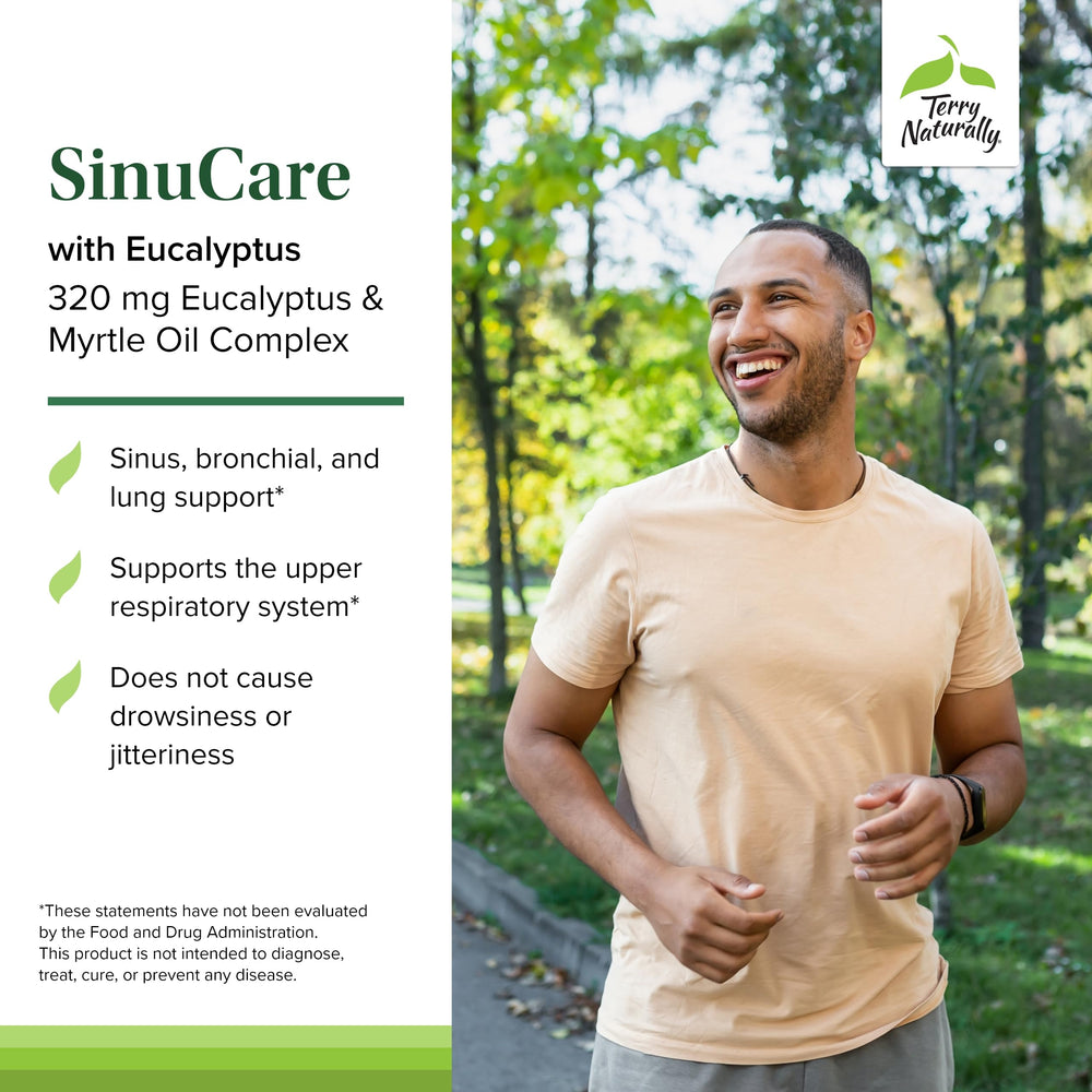 SinuCare eucalyptus and myrtle blend suggesting respiratory comfort