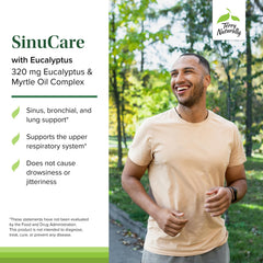 SinuCare eucalyptus and myrtle blend suggesting respiratory comfort