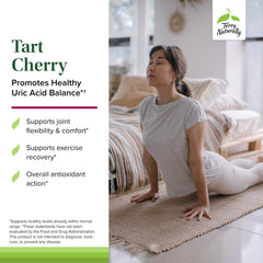 Terry Naturally Tart Cherry label highlights anthocyanins and ingredients.