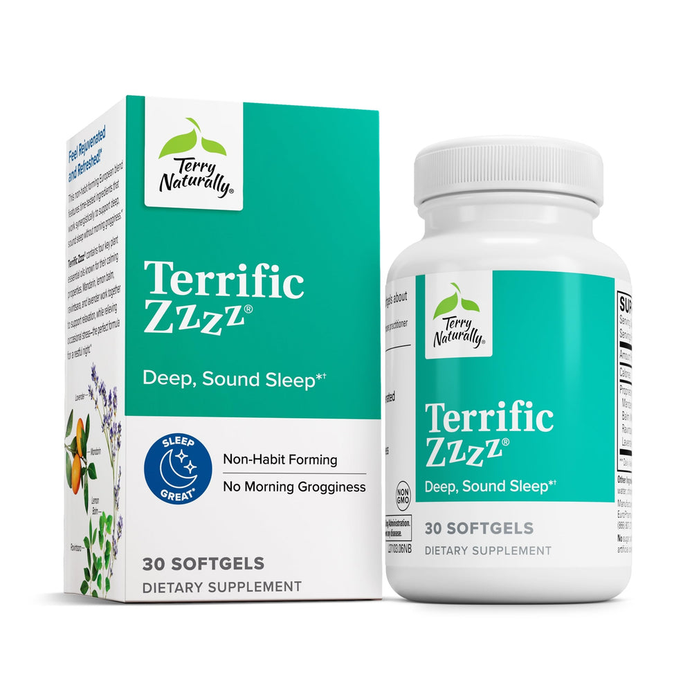 Terry Naturally Terrific Zzzz bottle promotes nighttime relaxation.