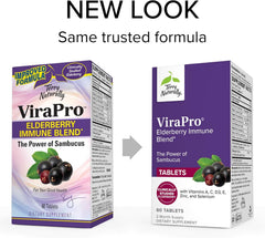 Terry Naturally ViraPro ingredients list featuring elderberry anthocyanins and minerals.