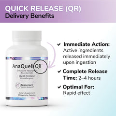 Tesseract AnaQuell QR label closeup with clear ingredient highlights and usage info.