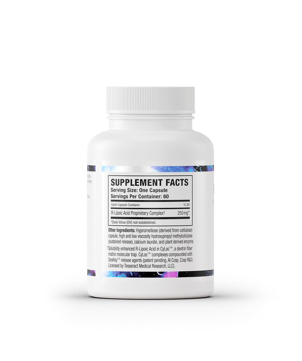 Tesseract RLA Pro SR label highlighting DexKey release agent for maximum absorption