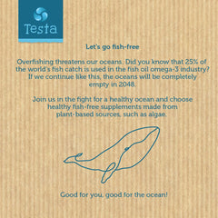 Testa Omega-3 sustainably sourced algae option for eco-conscious shoppers.