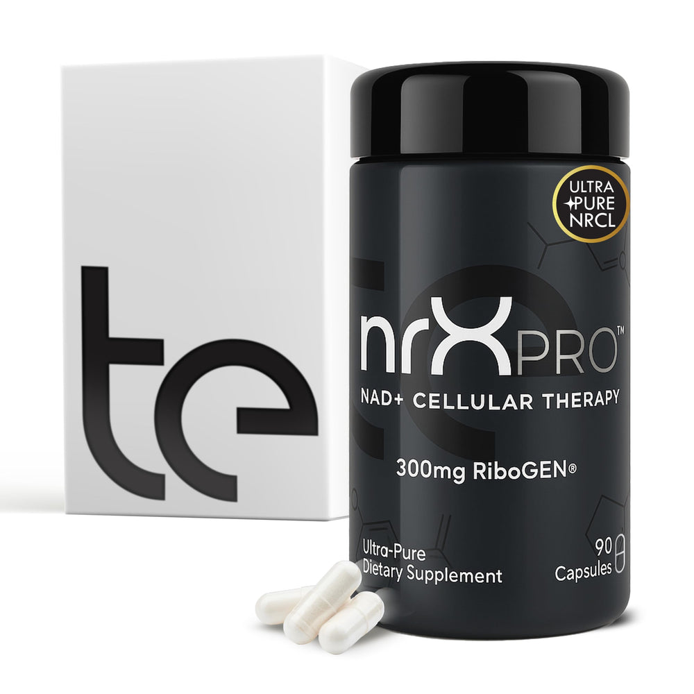 te USA nrXPRO bottle closeup highlighting premium packaging for daily energy support.