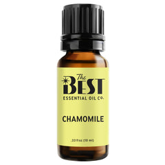 The Best Essential Oil Co chamomile bottle close-up showing a calming aroma for diffusion