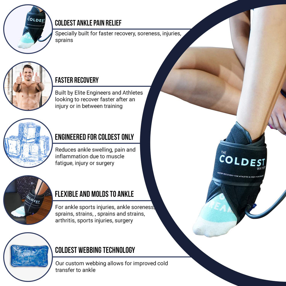 The Coldest ankle ice pack gel-packs delivering consistent cold therapy.