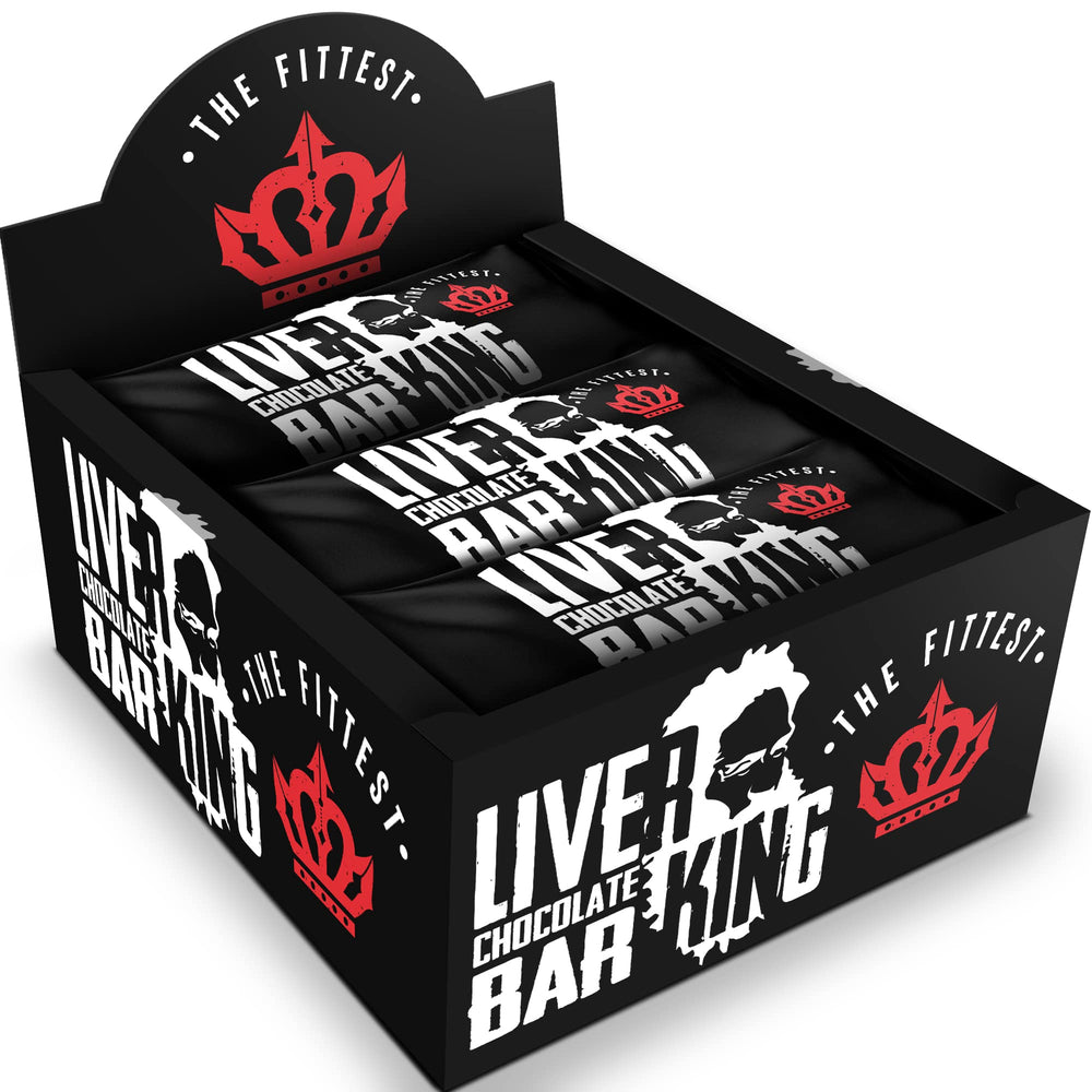 The Fittest Ever THE FITTEST chocolate chip Liver King Bar, wrapped for portable high-protein fuel.