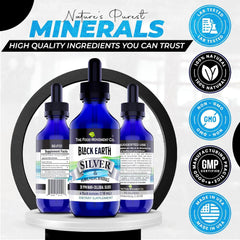 The Food Movement Black Earth Silver ingredients graphic showing trace minerals.