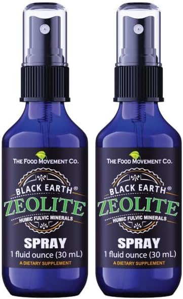 Black Earth Zeolite pump bottle by THE FOOD MOVEMENT CO for easy daily use.