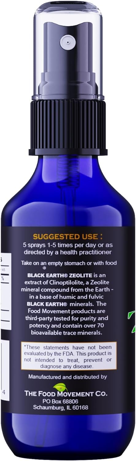 Black Earth Zeolite third-party testing label signals trusted quality.