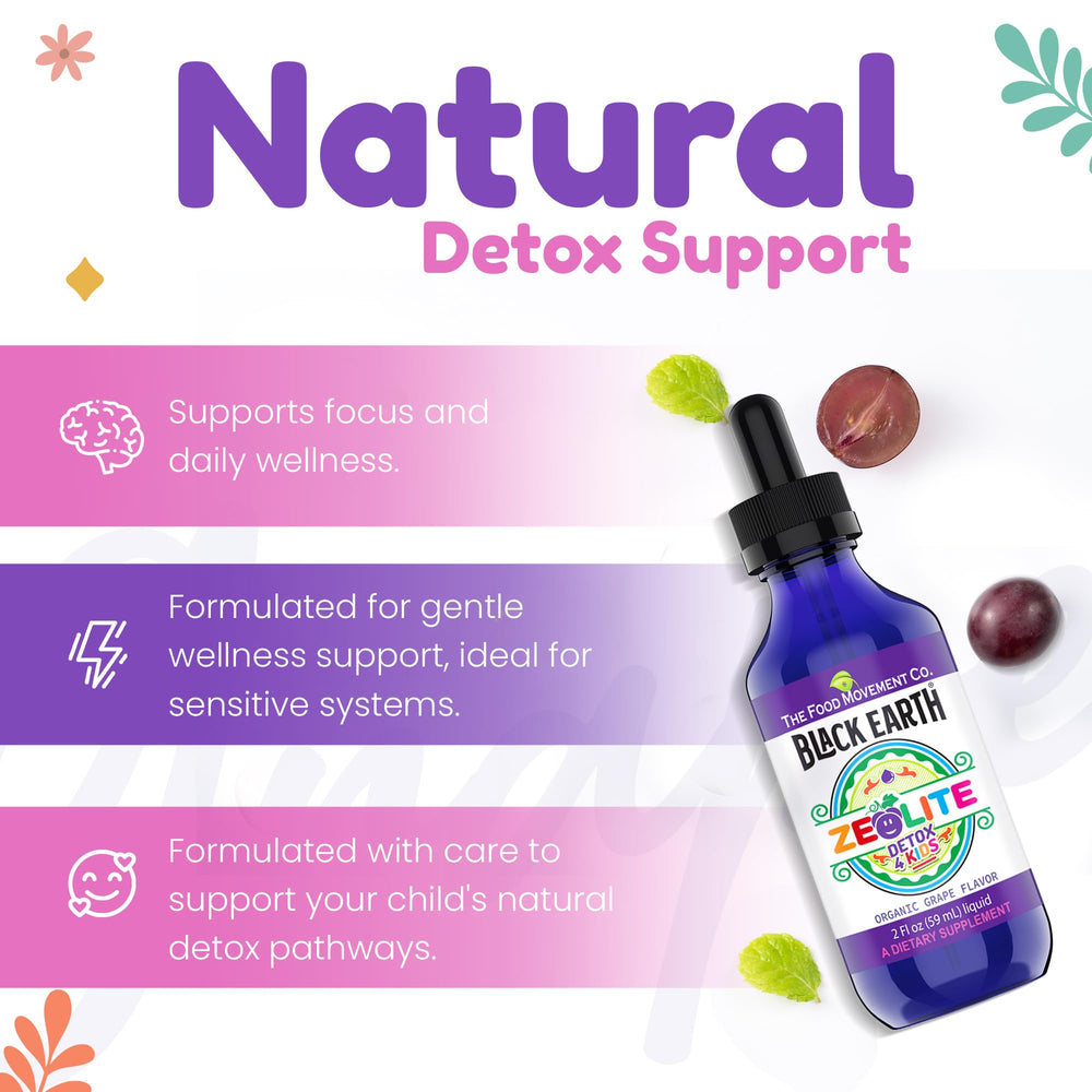 The Food Movement Co Zeolite Detox ingredients list clear and minimal for transparency.