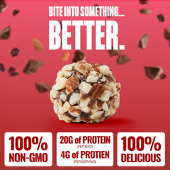 The GFB bites ingredients—organic plant proteins and wholesome nuts.