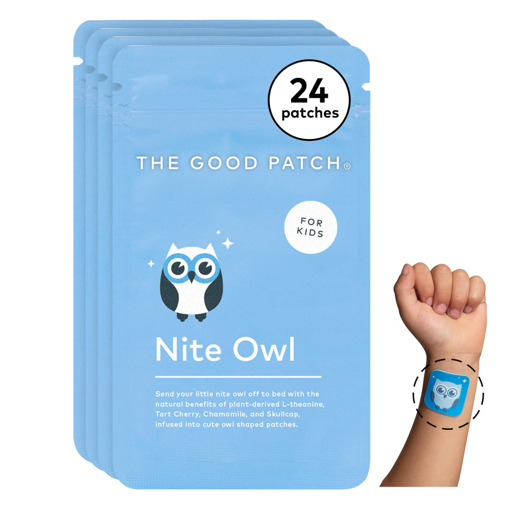 The Good Patch Nite Owl patch collection with six kid-friendly owl designs for bedtime.