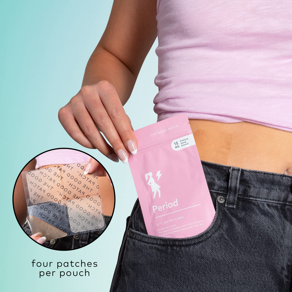 The Good Patch Period Patch with hemp for up to 12-hour wear.