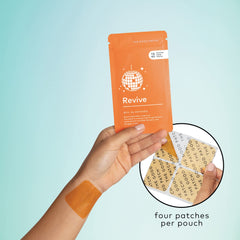 The Good Patch Revive packaging front emphasizes portability and plant-powered wellness.