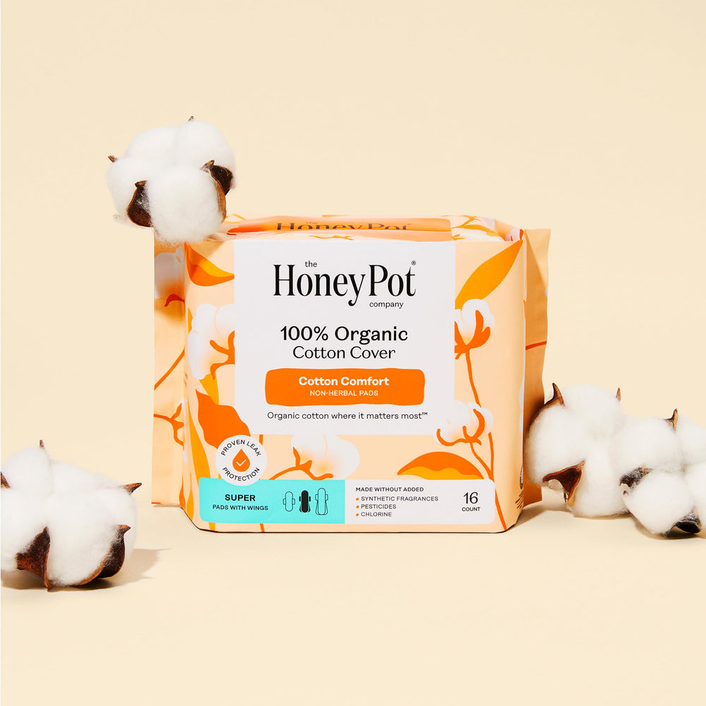 The Honey Pot Company soft cotton-cover pad close-up for comfort.