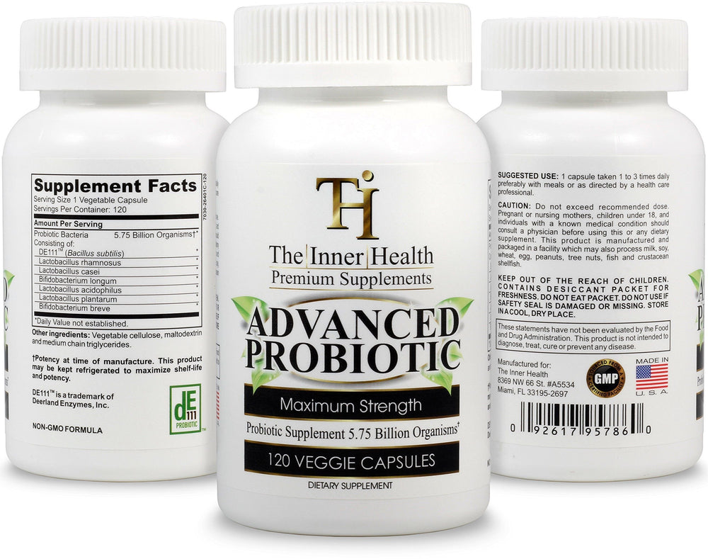 The Inner Health PROBIOTIC bottle cap supports daily gut balance.