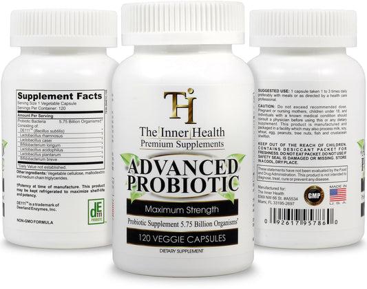The Inner Health PROBIOTIC bottle cap supports daily gut balance.