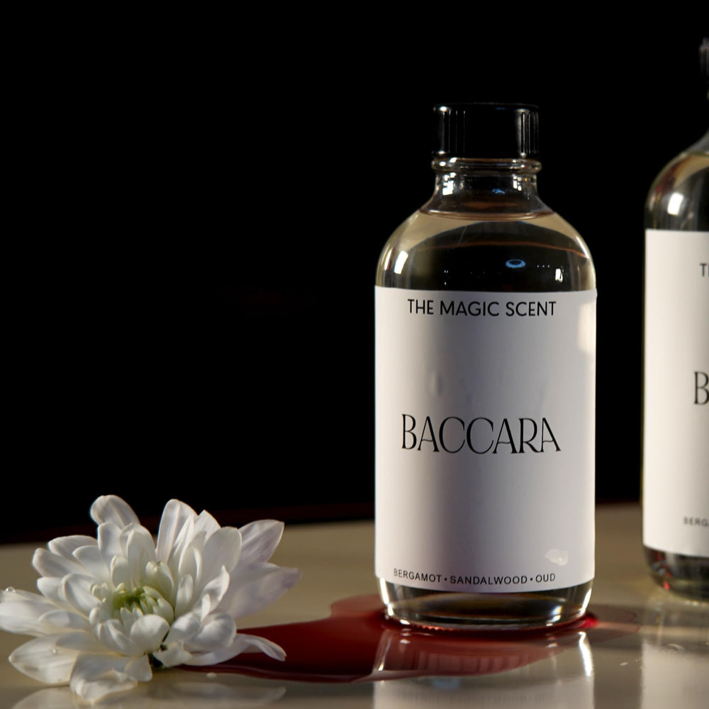 The Magic Scent Baccara packaging conveys luxury and vegan formula