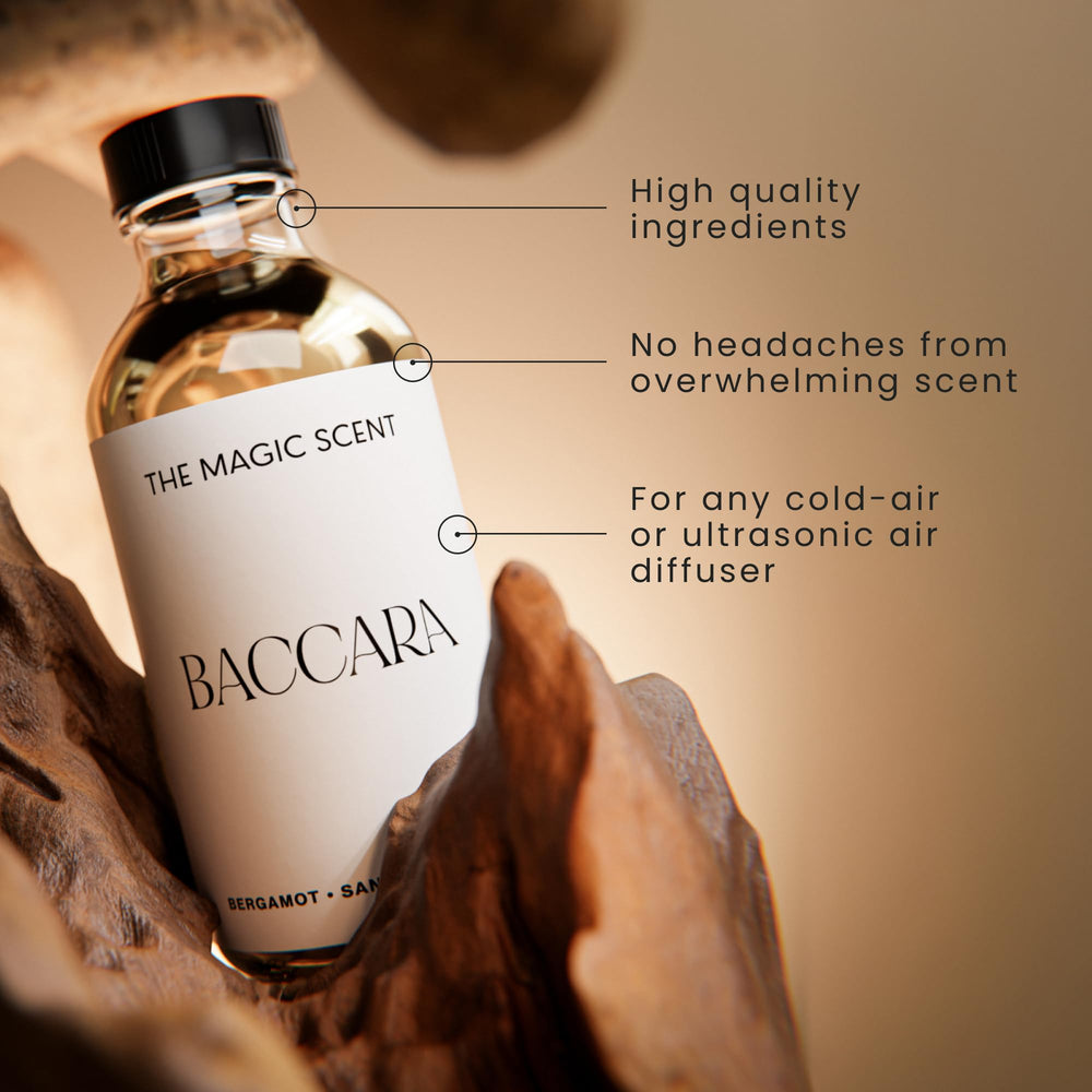 The Magic Scent Baccara diffuser oil pour shows easy topping for diffusers.