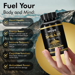 The MONK resin-like Shilajit is cold-pressed to preserve mineral richness and flavor.