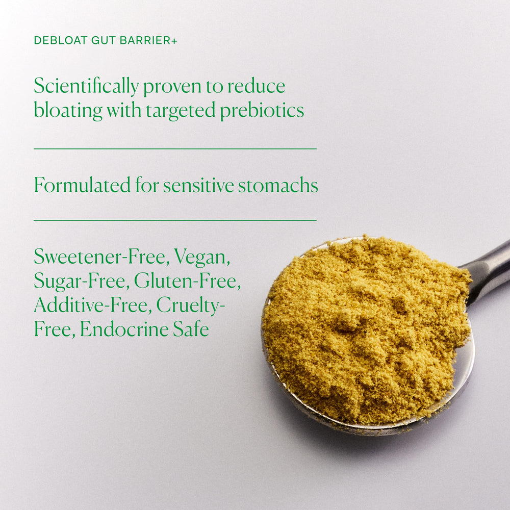 The Nue Co Debloat Gut Barrier+ coconut milk base creating a creamy texture.