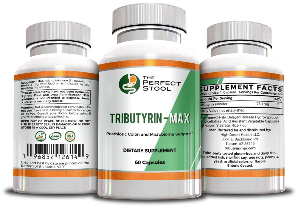 Expert-designed formula from The Perfect Stool in a clinical-looking setting.