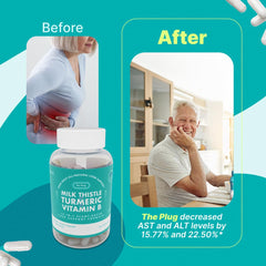 The Plug Liver Cleanse bottle with travel essentials for on-the-go support.