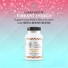 The Source Matters Mito-Boost capsules daily use image highlights convenient immune and antioxidant support
