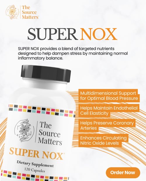 The Source Matters Super NOX daily-use setup demonstrates routine for vascular wellness.