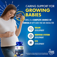 The Veggie Doctor vegan prenatal DHA label highlights carrageenan-free and gluten-free ingredients.