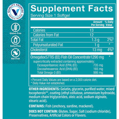 The Vitamin Shoppe Omega-3 softgels close-up for easy daily supplementation.