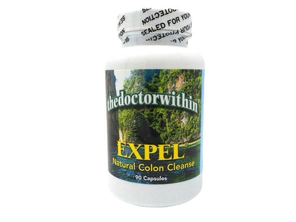 thedoctorwithin EXPEL bottle pour showing convenient herbal digestive support for daily balance