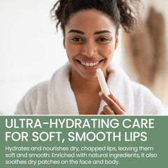 THENA fast-absorbing lip balm with non-greasy formula leaves lips soft and comfortable