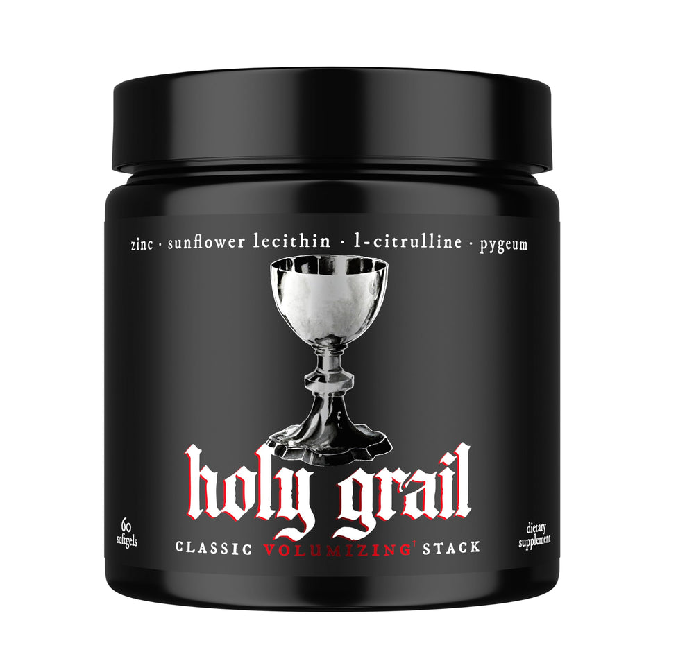 Theorycraft Holy Grail softgel bottle with easy-to-swallow capsules for potential support