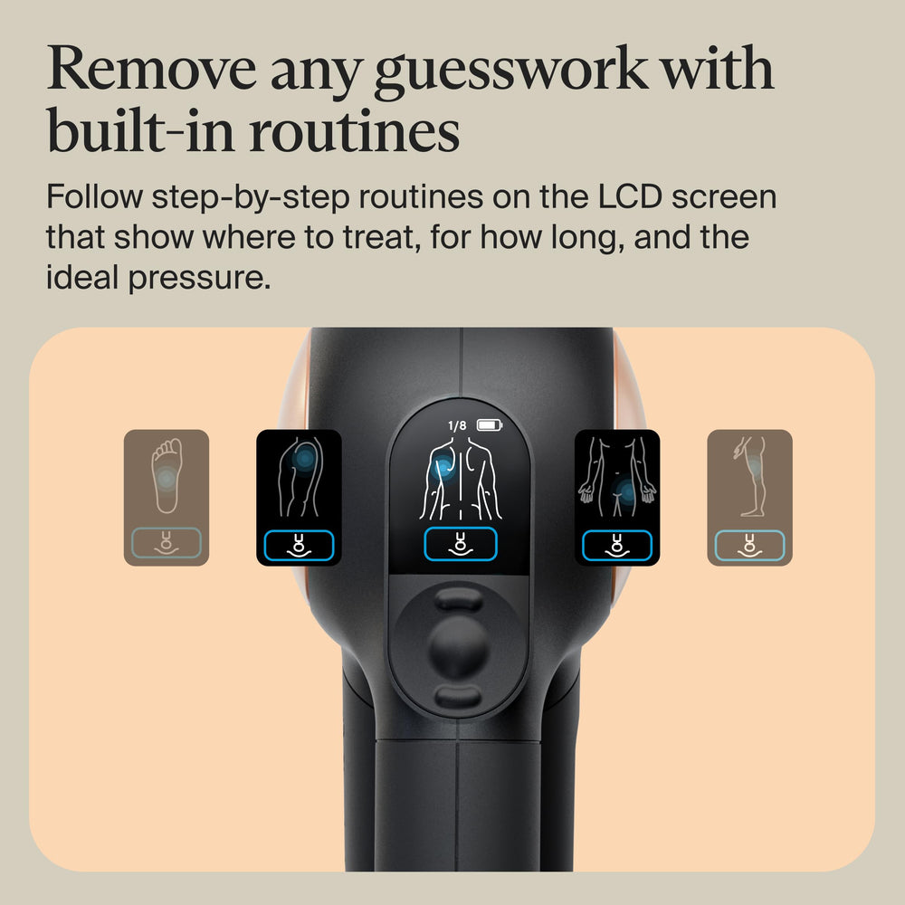 TheraGun Sense app interface enables personalized routines on the go.