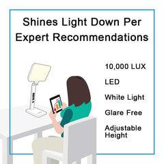 TheraLite Aura Qi four brightness settings for tasks.