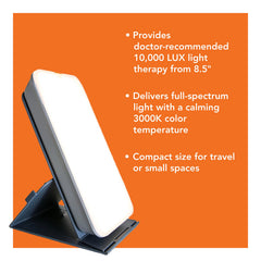 Theralite therapy lamp 10000 lux white light provides bright illumination