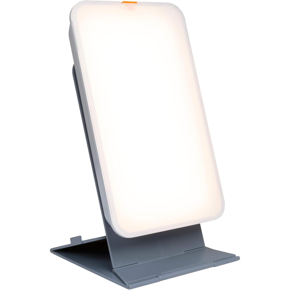 Theralite therapy lamp front view highlights compact home use design