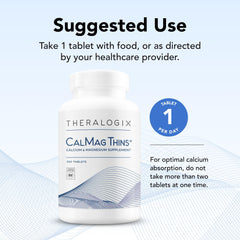 Theralogix CalMag Thins bottle pour demonstrates convenient dosage on-the-go.