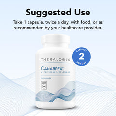 Theralogix Canabrex capsules in a bowl ready for daily immune and sleep support.