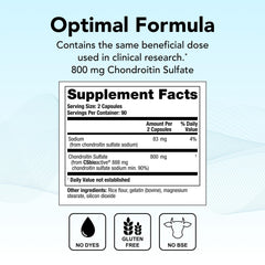 Theralogix OptiFlex-C bottle label highlighting 800 mg chondroitin per capsule.