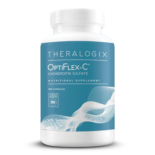 Theralogix OptiFlex-C chondroitin sulfate bottle for daily joint support.