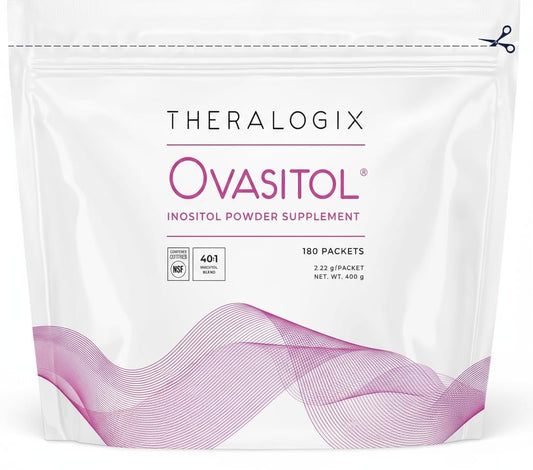 Theralogix Ovasitol box front showing convenient packaging.