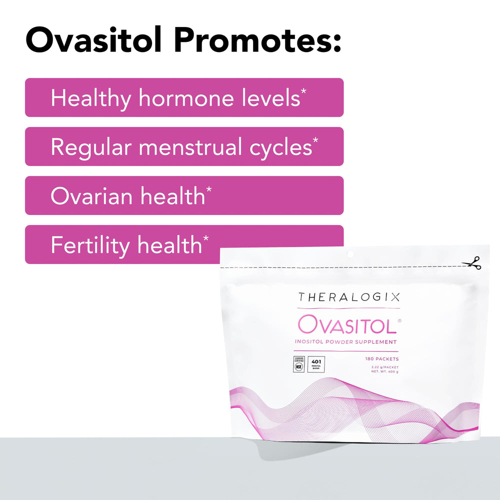 The Ovasitol packet dissolves easily in water for quick mixing.