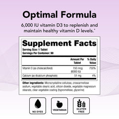 Theralogix Thera-D 6000 bottle label close-up showing vitamin D3 content.